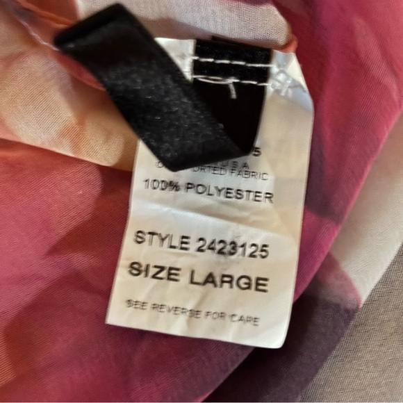 NWOT St. John Swim Floral Sheer Swim Coverup in Pink and Orange Sz L - Picture 8 of 8